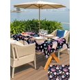 thumbnail image 5 of Outdoor Tablecloth with Umbrella Hole for Patio/Picnic/Party/Camping, Beach Coastal Waterproof Table Cloth Rectangle Table Cover Washable, Summer Nautical Shell Starfish Coral Black (60"x 102"), 5 of 8