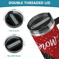 thumbnail image 5 of 30oz insulated car cup with handle and straw suitable for all ages Stainless steel vacuum insulated cup. Red Scarf Snowman, 5 of 10