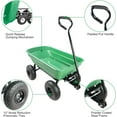 thumbnail image 3 of Garden Cart Yard Wagon Dump Cart with 10" Pneumatic Wheels, 220 lb Capacity, 55L Utility Cart with Steel Frame (Green), 3 of 7