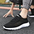 thumbnail image 6 of Sneakers for Men Breathable La𝖼e Up Sneakers with Hollow Out Knit Mesh Upper Fashion Lightweight Running Shoes Comfortable Cushion Trainers Shoes for Summer and Autumn, 6 of 9