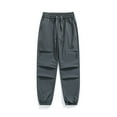 thumbnail image 5 of Mens Casual Dress PantsPleated Baggy Wide Leg Vintage Relaxed Fit Slacks Ripstop Lightweight Water Resistant Cargo Hiking Work Pant Quick Dry,E-Khaki L, 5 of 5