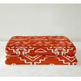 thumbnail image 5 of Bohemian Geometric Fleece Bed Blanket 40"X50" Western Aztec Throw Blanket for Kids Adults Rustic Farmhouse Sherpa Blanket Exotic Exotic Tribal Flannel Blanket Lightweight Orange, 5 of 6