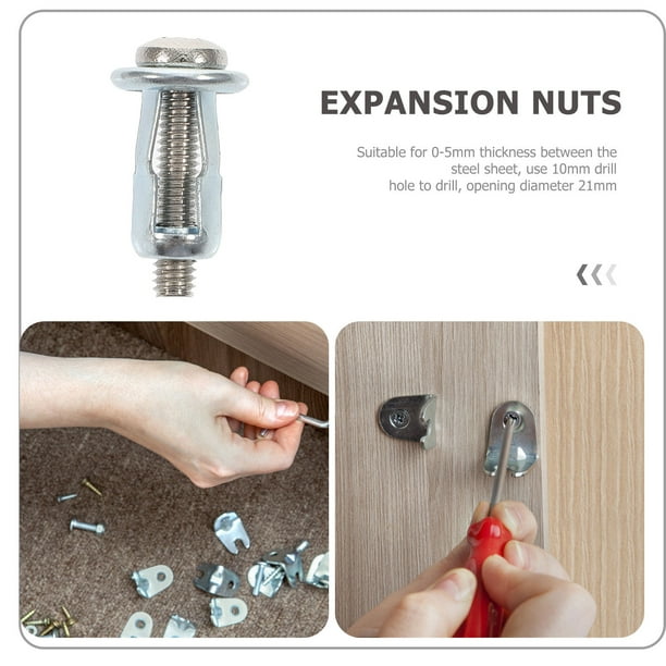 10pcs Hollow Door Anchor Expansion Nut Jack Nut With Screw Jack Fixing Nut Walmart Business Supplies