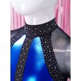 thumbnail image 5 of iiniim Gymnastics Leotards for Girls Dance Long Sleeve Unitards Sparkly Bodysuit with Shorts Outfits Blue&Black 10, 5 of 7
