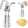 thumbnail image 5 of Stainless Steel Manual Eggs Beater Hand Crank Mixer with Double Rotating Heads for Efficient Whipping and Baking, 5 of 6