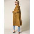 thumbnail image 4 of Made by Johnny Women's Casual Cozy Braided Open Front Long Pocket Cardigan Sweater S MUSTARD, 4 of 6