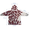 thumbnail image 7 of Red and Gray Floral Pattern Blanket Hoodies for Kids 6-13YR Oversize Wearable Blanket Hoodies for Boys Girls Teens, 7 of 7