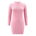 thumbnail image 3 of ESSSUT Hauts pour Femmes Liquidation Nouveau Motif Pull Tricoté à Manches Longues Robe Colorée Rose S, 3 of 9