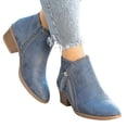 thumbnail image 1 of Women's Block Heel Ankle Boots Zipper Chelsea Booties Shoe, 1 of 3