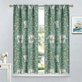 thumbnail image 3 of William Morris Floral Curtains, Watercolor Vintage Flower Art Style Room Windows Treatments for Bedroom Living Room, Boho Chic Green Floral Printed Drapes 2 Panel Sets,52x84 Inch, 3 of 6