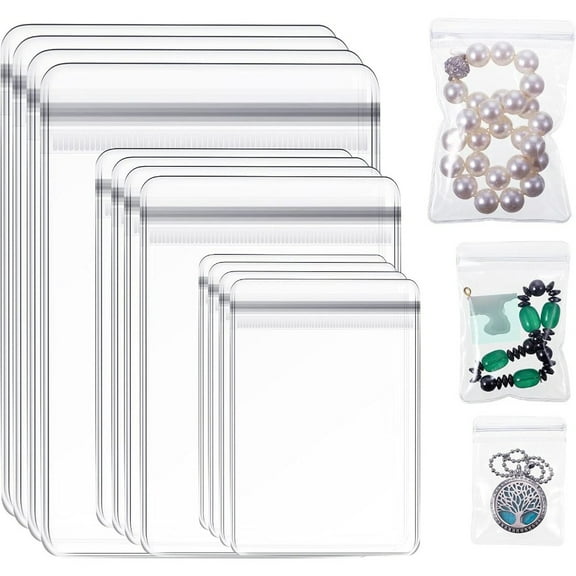 120 Pcs Premium Jewelry Bags, Anti-Tarnish Clear Zipper Pouch for Secure Rings Earrings Storage, 3-Size Organizer for Travel & Home Use