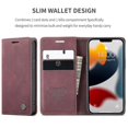 thumbnail image 3 of Caseme-013 Funda de piel para iPhone 13, color rojo vino, 3 of 5