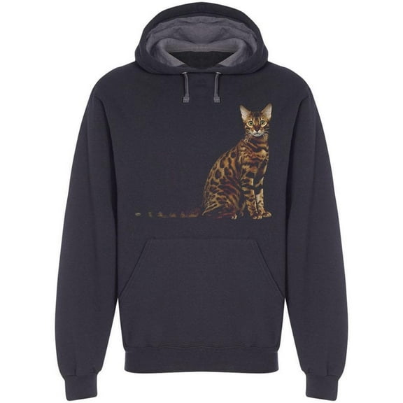 Bengal Cat Up Right Hoodie Men -Image by Shutterstock, Male XX-Large