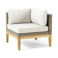 thumbnail image 6 of GDF Studio Emanuel Outdoor Acacia Wood and Wicker 5 Seater Sectional Sofa Set, Brown, 6 of 16
