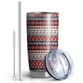 thumbnail image 2 of 20oz Tumblers Red Christmas Deer and Snowflake Pattern Stainless Steel Vacuum Insulated Double Wall Travel Tumbler Cups Mug with Lid and Straw,Cleaning Brush for Cold & Hot Drinks, 2 of 7