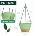 thumbnail image 2 of FIASON 2 Pack 10 Inch Green Grey Self Watering Hanging Planters, Indoor Outdoor Hanging Flower Pots with Visual Reservoir, Drainage Holes & Chain Hanger for Home Garden Decor, 2 of 8