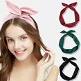 thumbnail image 3 of Paquete de 9 diademas de alambre de Color sólido para mujer con orejas de conejo, diadema con nudo, diademas de alambre trenzado, accesorio para el cabello para Yoga JAMW Sencillez, 3 of 4