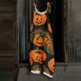 thumbnail image 2 of Evdexr Womens Halloween Jumpsuits 2026 Ghost Jack O Lantern Pumpkin Graphic Overalls Sleeveless Wide Leg Scoop Neck Rompers Casusl Lightweight Costumes with Pockets 2XL, 2 of 5