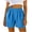 Blue—Womens Shorts Summer Casual, variant on Linen Shorts for Women 5 Inch Inseam Drawstring Casual Shorts Lightweight Elastic Waisted Ruched Shorts Summer Beach Resort Wear Black S