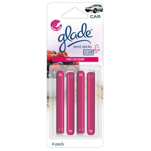 Glade Vent Sticks Car and Home Air Freshener, Fruit Explosion Scent (4