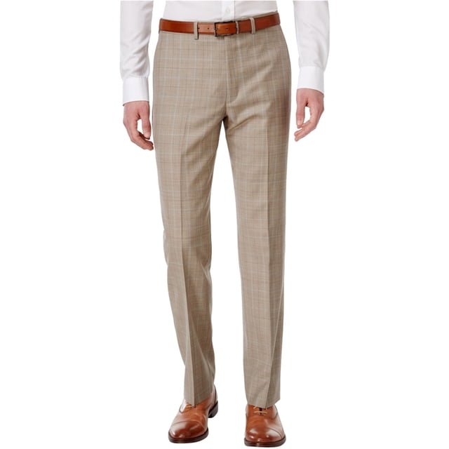 Ryan Seacrest - Pantalones de vestir con panel de ventana para hombre, color beige, 30 W x 32 L