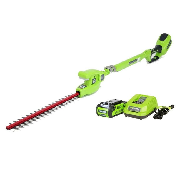 Greenworks 20Inch 40V Cordless Pole Hedge Trimmer, 2.0 AH Battery