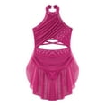 thumbnail image 2 of Sinleey Girls Shiny Lyrical Ballet Dress Backless Jazz Latin Cha-Cha Rumba Samba Dance Costume Hot Pink 12, 2 of 9