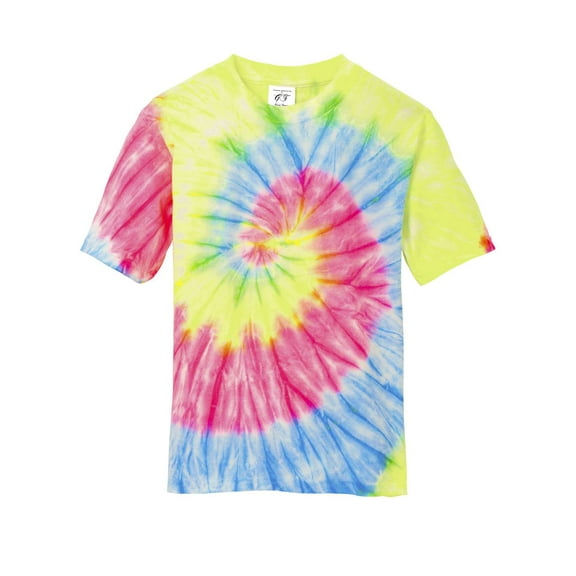 Gravity Threads Youth Tie-Dye Short-Sleeve T-Shirt - Neon Rainbow - Medium