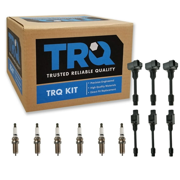 TRQ Ignition Coil & Iridium Spark Plug Kit Set for Nissan Maxima Infiniti I30 ICA71912