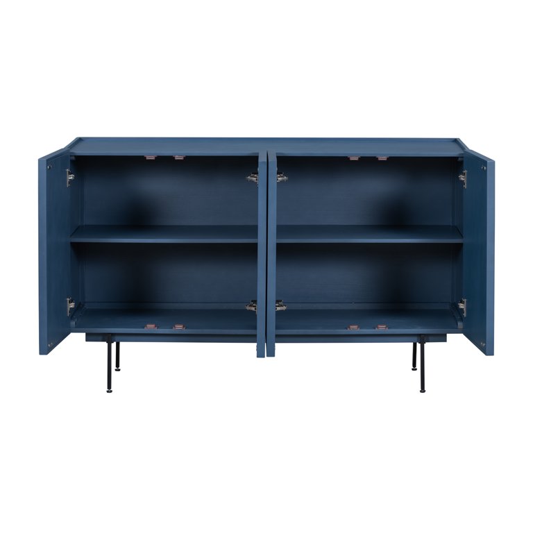 キャビネット HQZX Modern Storage Cabinet with 4 doors, Metal Legs, MDF