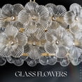 thumbnail image 6 of Modern Clear Flower Glass Chandelier 20" Elegant 6 Lights Gold Chandelier Light Fixture Luxury for Living Dining Room Kitchen Entryway Bedroom Foyer, E12, 6 of 7