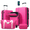 Pink, variant on Lightweight Hardside Luggage Sets 5 Piece with Front Opening, Expandable Carry On Suitcase Set with Double Spinner Wheel, Travel Luggage with USB Port and TSA Locks (20 24 28 inch, Brown+White)