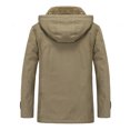 thumbnail image 4 of Zpanxa Men's Heavyweight Winter Coat Detachable Hood Insulated Parka with Multiple Pockets for Extreme Cold Weather Urban Warmth Khaki XL, 4 of 8
