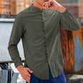 thumbnail image 5 of Men Shirt Button Down Shirts for Men Men Shirts Casual Summer Shirt Mens Shirts Long Sleeve Men's Casual Solid Color Special Button Stand Collar Fashion Long Sleeve Shirt, 5 of 6