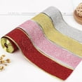 thumbnail image 2 of 10yd 50mm Christmas Ribbon Wired Edge Glitter Ribbon for Gift Wrapping Xmas Tree Bowknot Wreath Ornament Decoration, 2 of 10