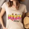 thumbnail image 4 of Faith Graphic Tee with Thessalonians 5:16 Scripture Design, White, Size 2XL, 4 of 6
