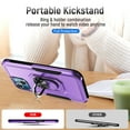 thumbnail image 2 of Nalacover Military Grade Heavy Duty Case for iPhone 14, Rugged Rotated Ring Holder Kickstand Bracket Cover with Magnetic Car Mount Soft TPU Shockproof Lens Protective Case, Purple, 2 of 8