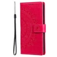 thumbnail image 4 of Allytechgroup Flip Cover Case for Samsung Galaxy S24 Ultra, Mandala Embossed Stand Cards Holder Folio Shockproof Hand Wrist Phone Case for Galaxy S24 Ultra, Red, 4 of 6