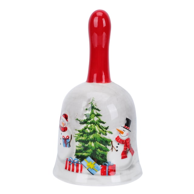 MasteelfCA 1Pc Ceramic Hand Bell Festival Shaking Bell Christmas Hand Bells for Party