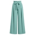 thumbnail image 5 of SAWOBUUN Womens High Waist Wide Leg Pants with Tie Belt Flowy Palazzo Trouser Loose Fit Casual Beach Vacation Pants, 5 of 5