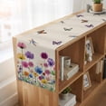 thumbnail image 6 of Table Runners 72 Inches Long Dress Scarves, Vintage Flowers Farmhouse Kitchen Table Runner, Coffee Tablerunners, Watercolor Butterfly Dragonfly Daisy Beige 14x72 Inch, 6 of 9