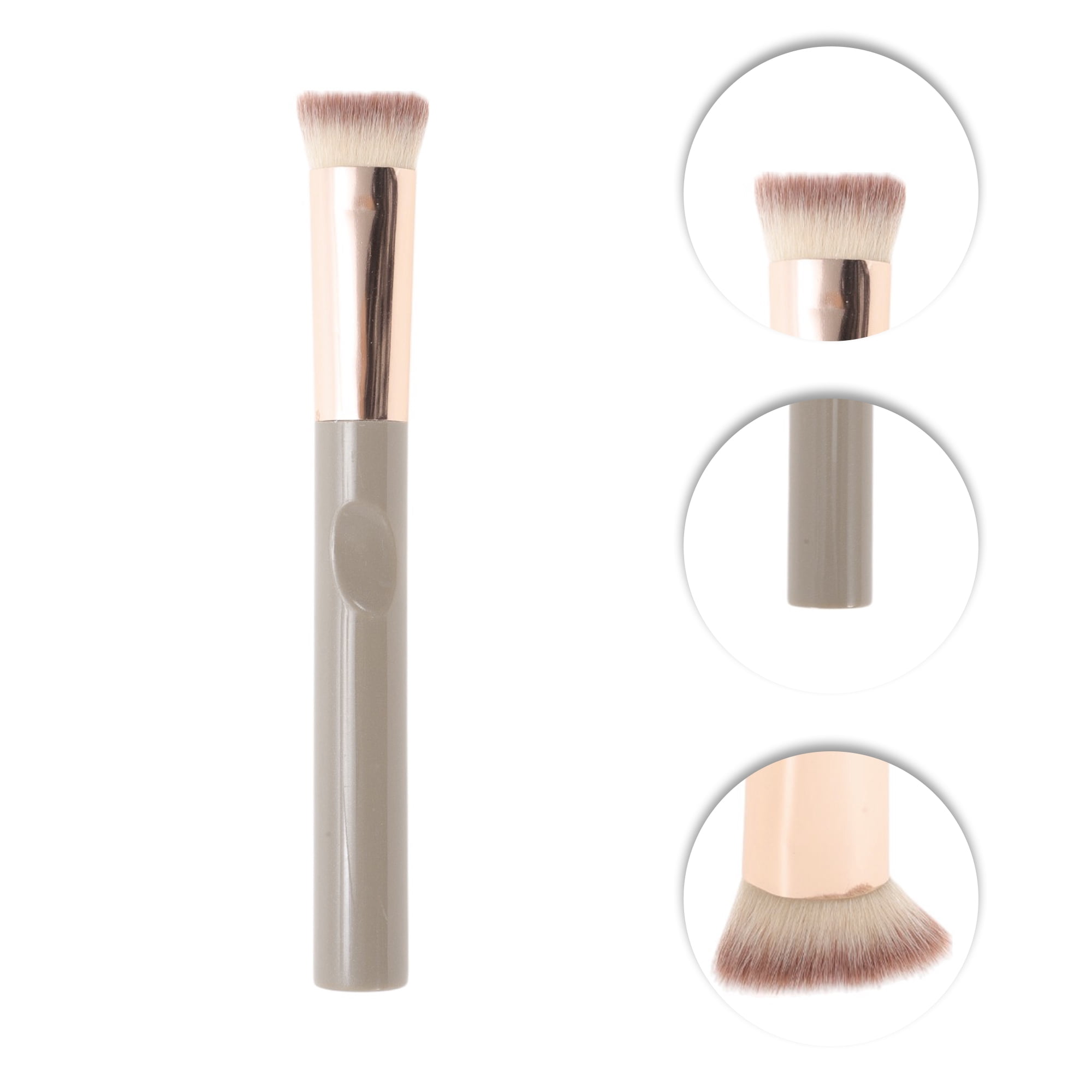 Unique Bargains 1 Pc Durable Straight-angle Foundation Brush Light Coffee Color