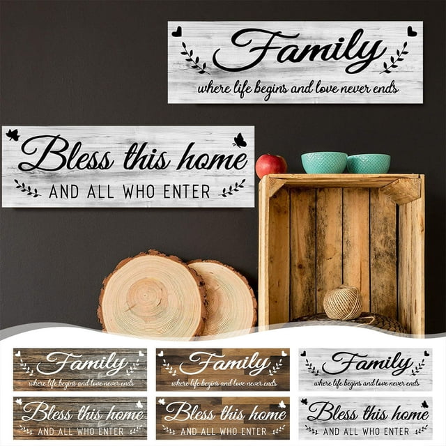 Xihbxyly Letrero de Madera para Pared, Decoración Rústica de Granja, Elegante Letrero de Madera, Decoración Versátil para Cocina y Sala de Estar, Ambiente Personalizado para El Hogar, 30 X 10 X 0,5 C