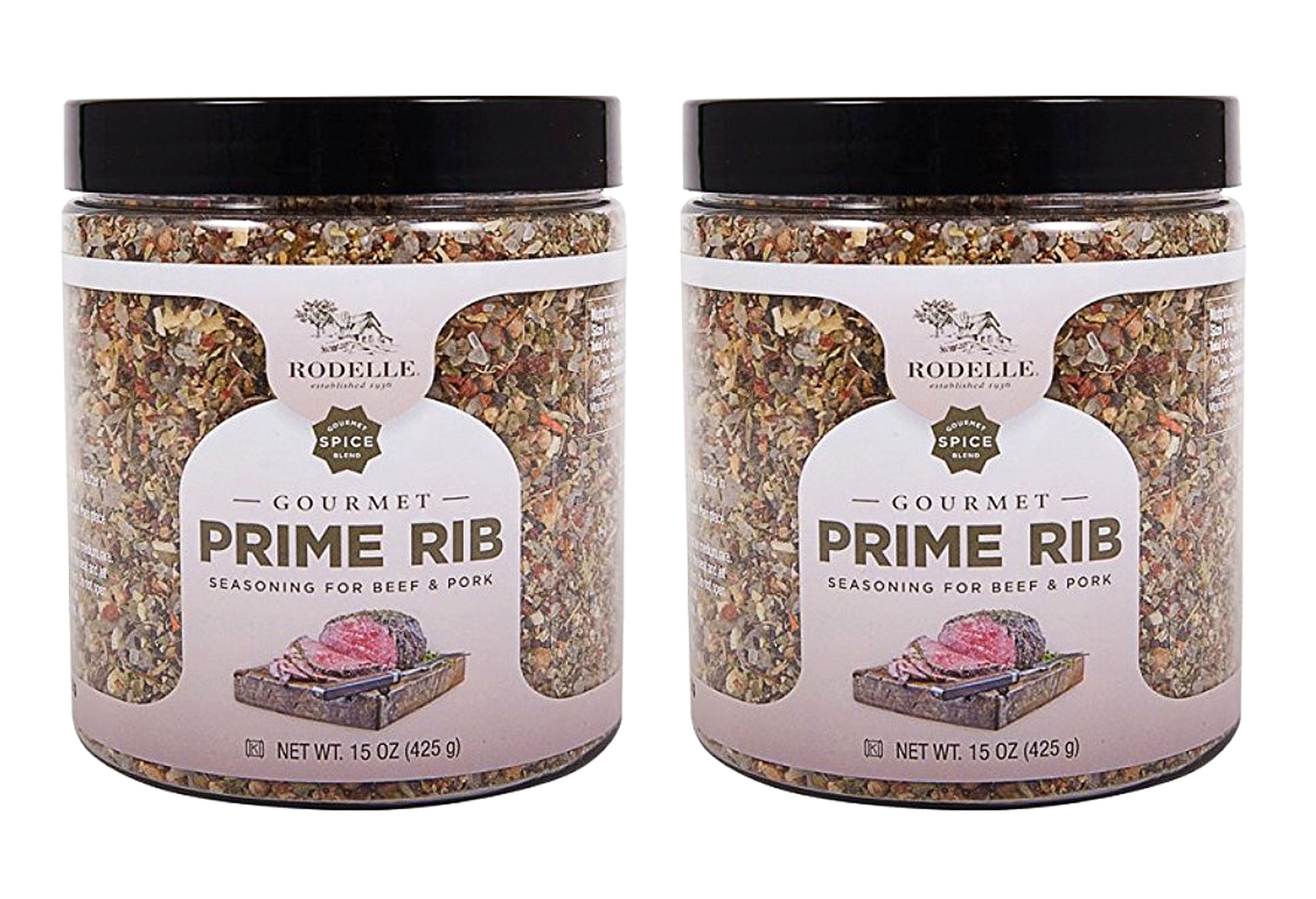 Rodelle Gourmet Prime Rib Seasoning for Beef and Pork 15 Oz. (Pack of 2