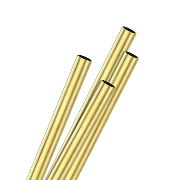Uxcell 4Pcs H62 Brass Round Tube, 4mm OD 0.2mm Thick 300mm Length Straight Pipe Tubing for Construction/Machining/DIY Crafting, Metal Straight Pipe
