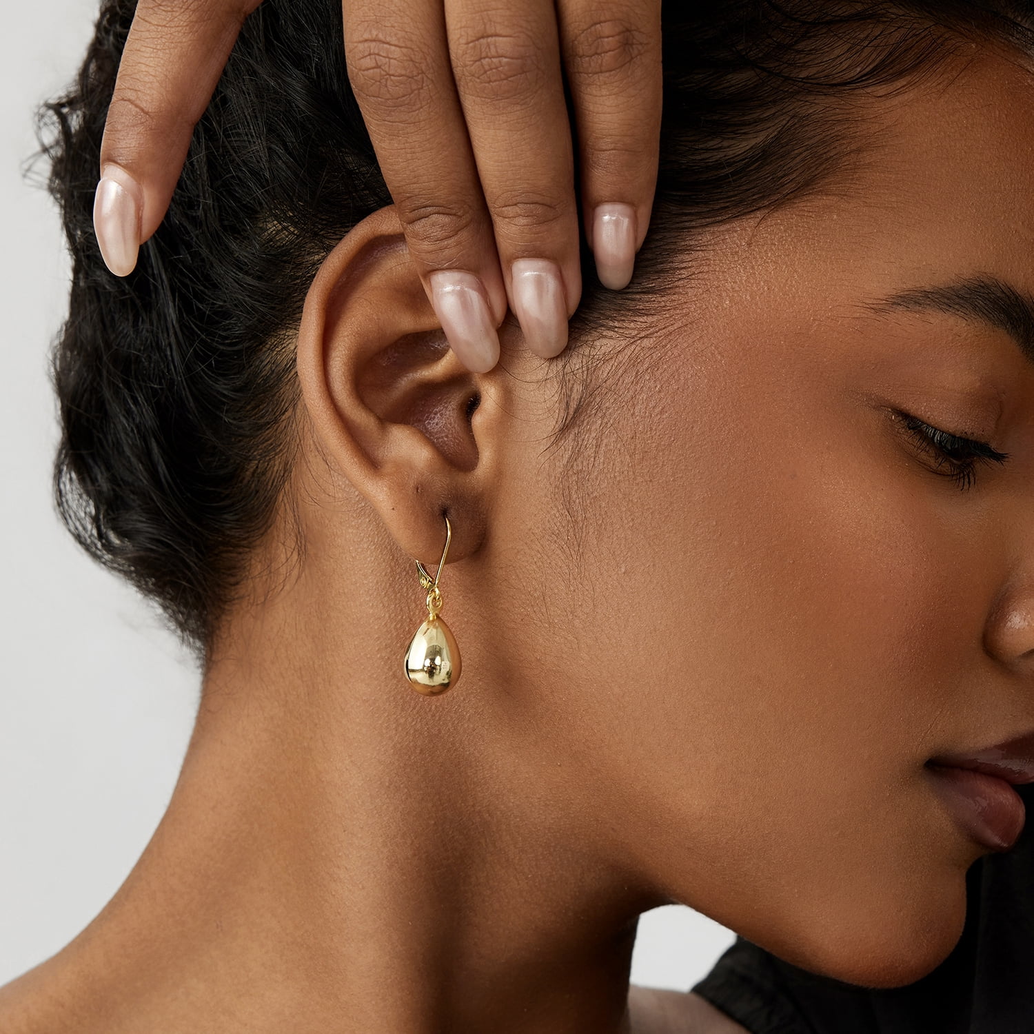 Water Drop Lever Back Earring, Minimalist Studs for Professional & Evening Wear