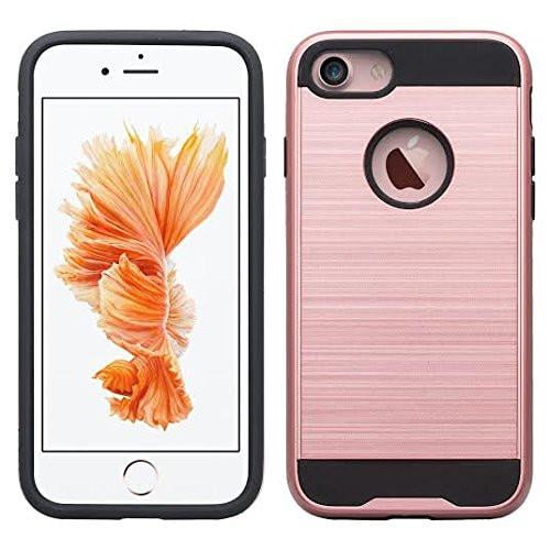 Scenario attent achterzijde IPhone 8 Case, iPhone 7, iPhone 6 Case Cover w/[ Temper Glass Screen  Protector] Bling Silicone Shock Proof Dual Layer Cute Girls Women for IPhone  8/7/6 Case - Rose Gold - Walmart.com