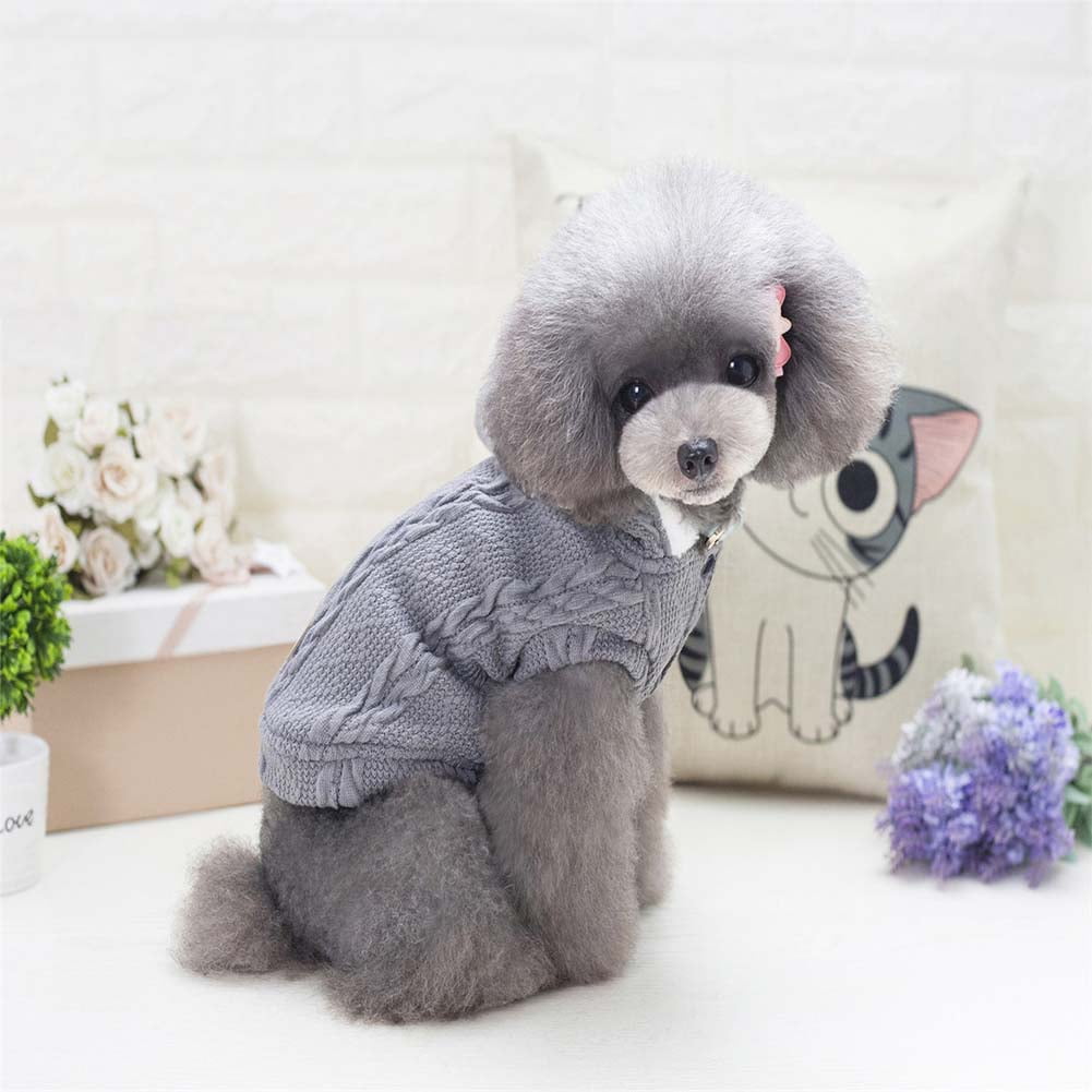 Kepooman Winter Warm Dog Sweatshirts with Hat, Pet Hooded Sweater Clothes for Puppy Small Medium Dogs, Gray, S Kepooman Winter Warm Dog Sweatshirts with Hat, Pet Hooded Sweater Clothes for Puppy Small Medium Dogs, Gray, S