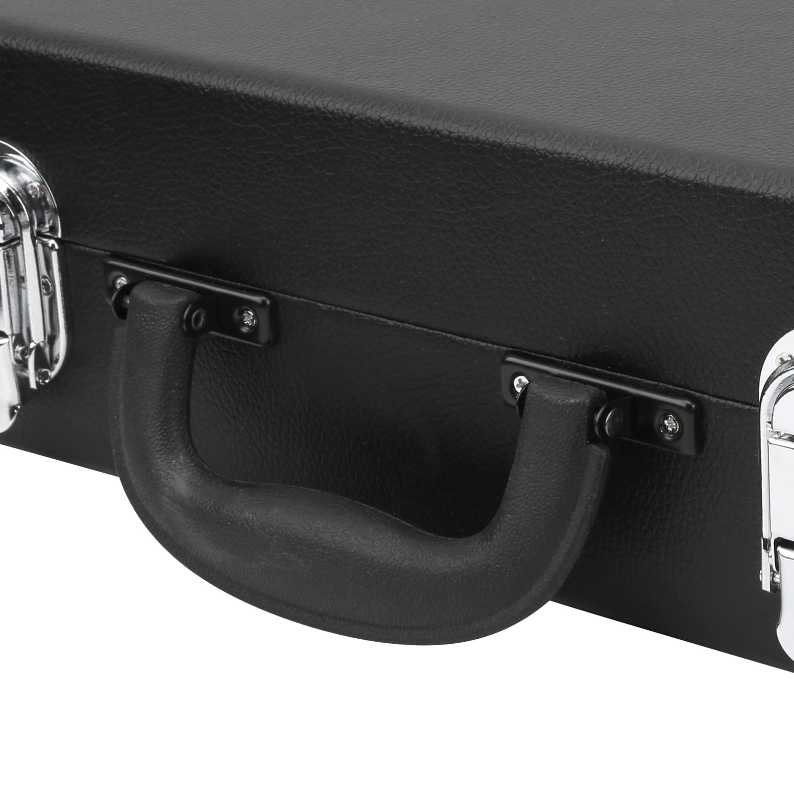 Clarinet Case Faux Leather Waterproof Hard Shell Musical Instrument Accessories IN‑125 Black