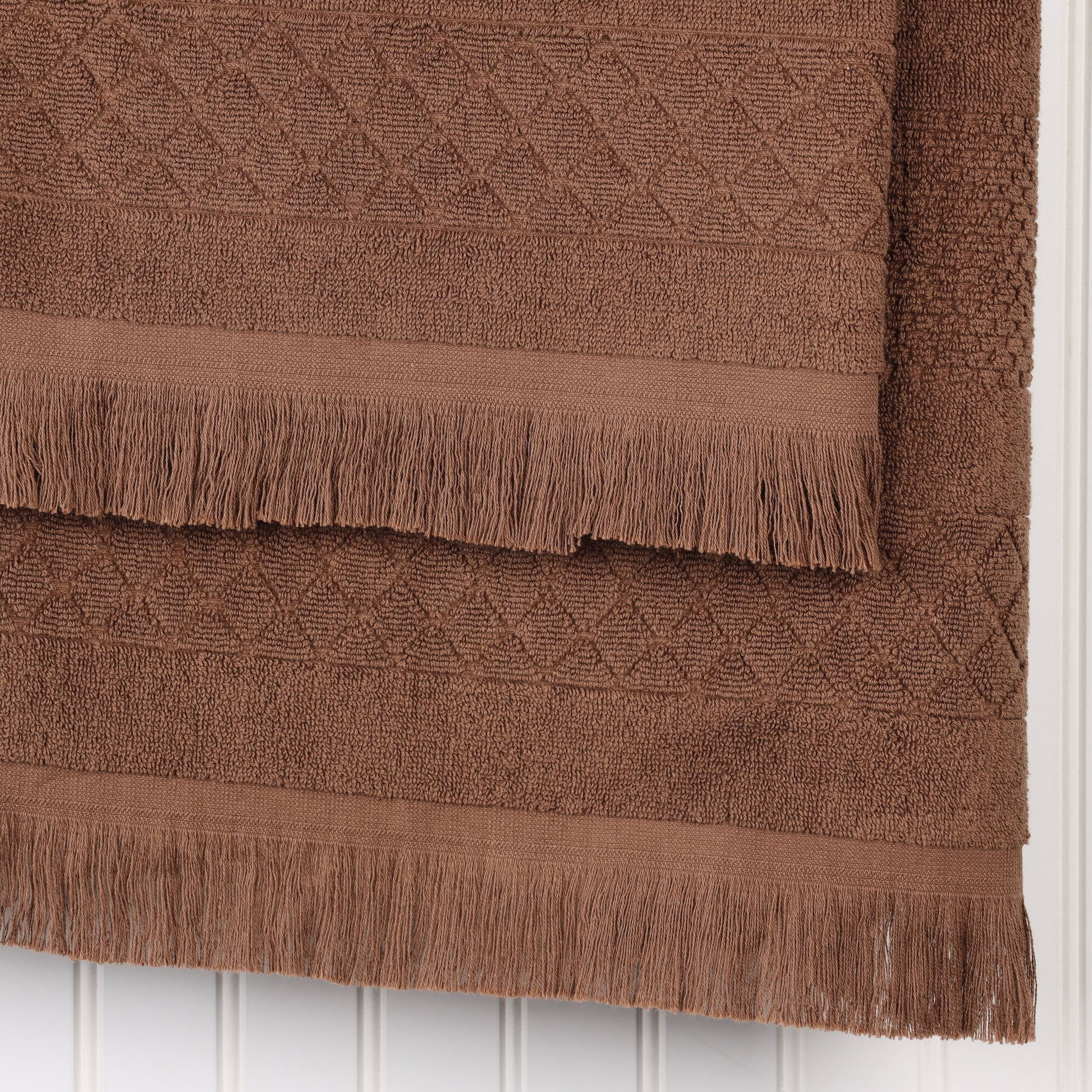 Superior Rolla Cotton Geometric Soft 8 Piece Towel Set, Chocolate